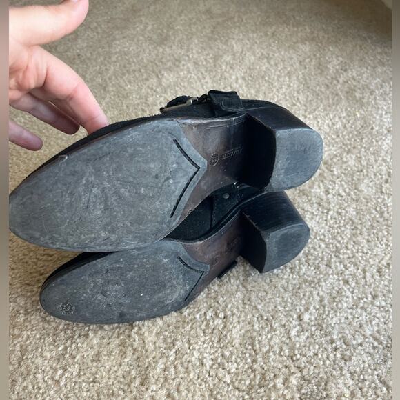 AllSaints | Suede Quentin Harness Black Ankle Boots - Picture 10 of 14